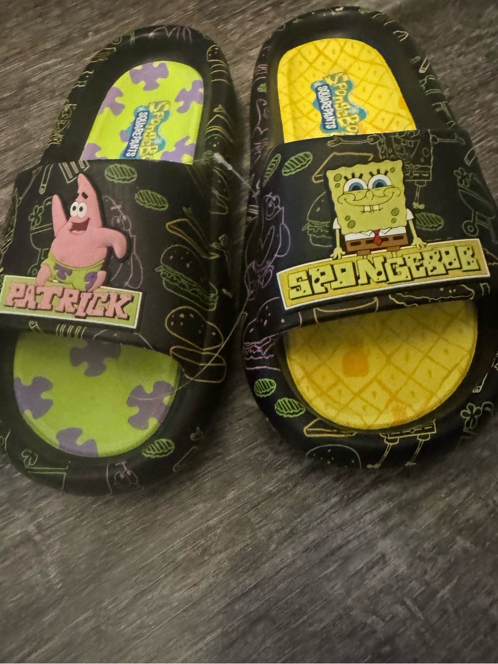 SpongeBob SquarePants and Patrick Men's Comfort Foam Slide Sandals men’s size 8 - Picture 2 of 6